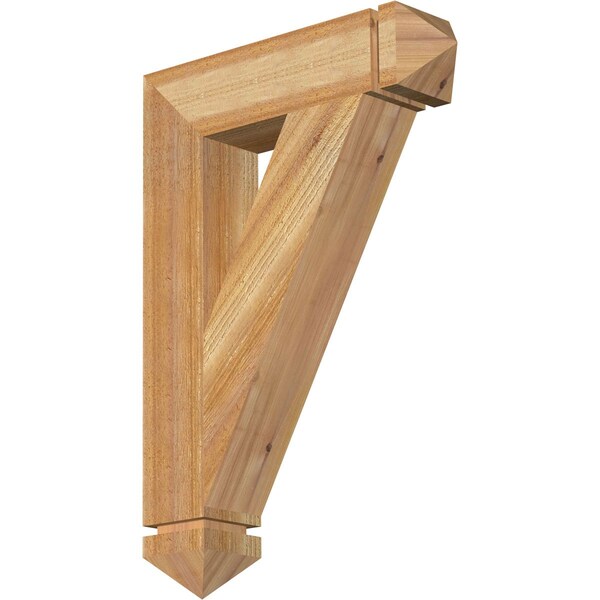 Ekena Millwork Traditional Arts & Crafts Rough Sawn Bracket, Western Red Cedar, 4"W x 18"D x 26"H BKT04X18X26TRA03RWR - main